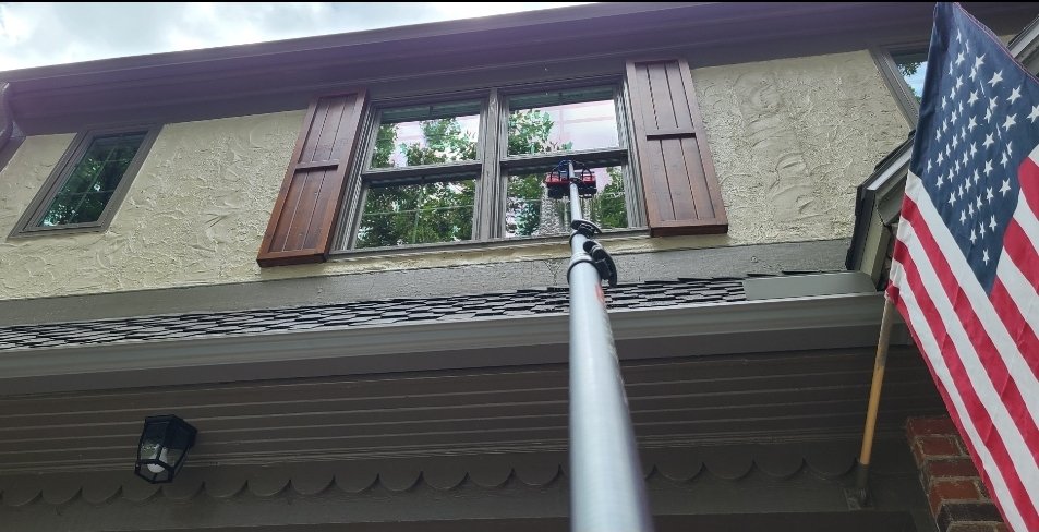 Water-fed pole window cleaning work